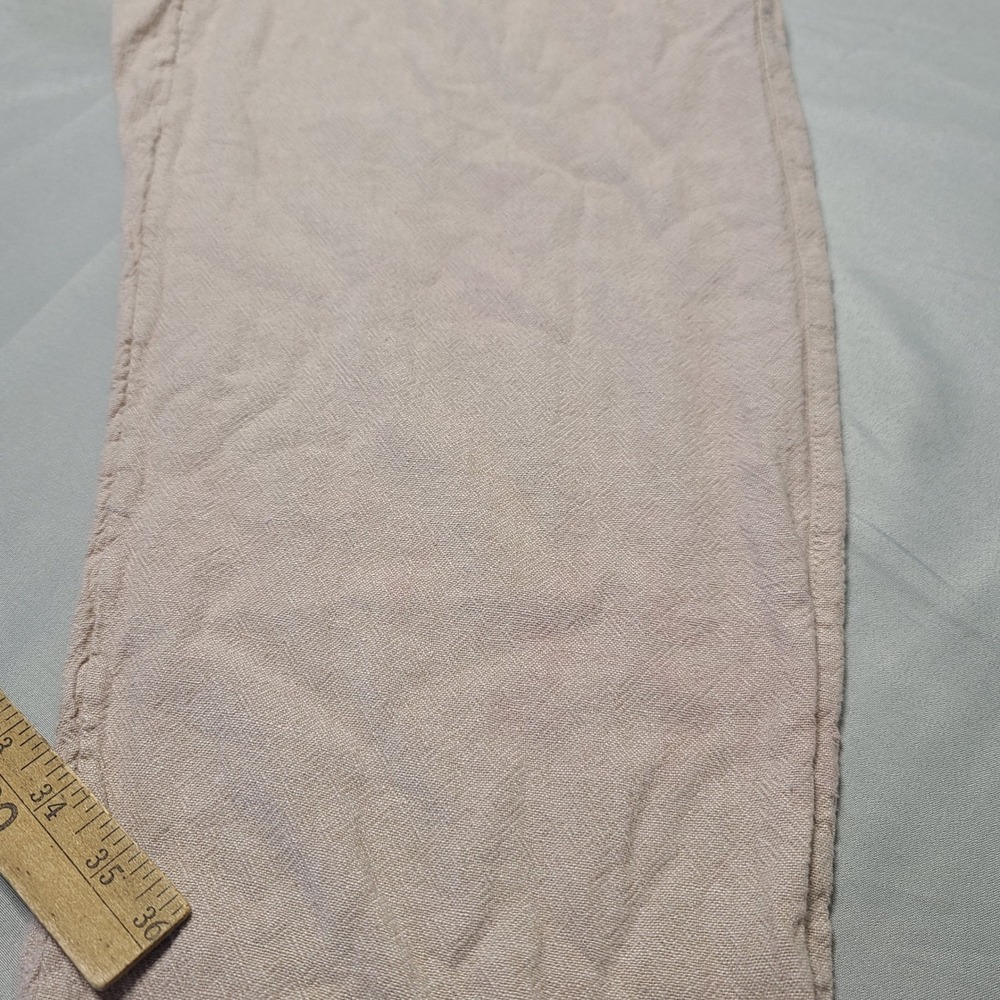 Old Navy Linen Blend Pants Womens S Beige High Rise Straight Comfort Waistband - Picture 4 of 9